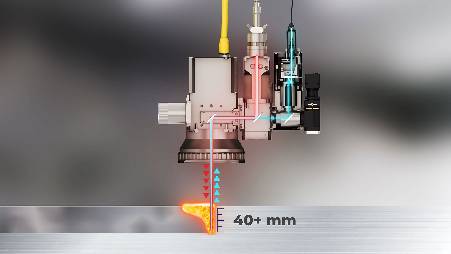 A diagram of how LDD works demonstrating functionality in depths greater than 40 mm